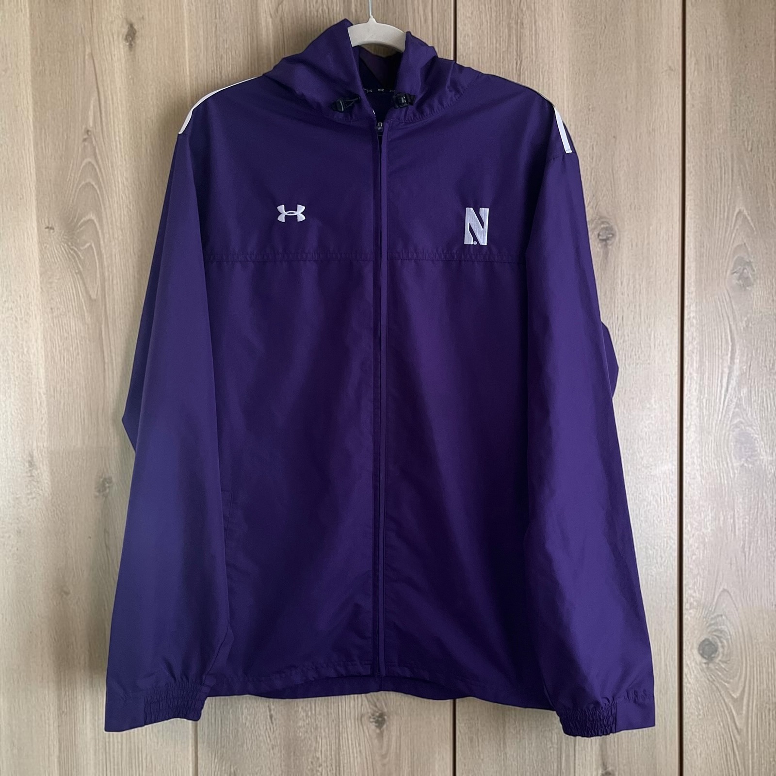 Northwestern Wildcats Windbreaker Jacket Men's Xl Under Armour Purple Loose Fit